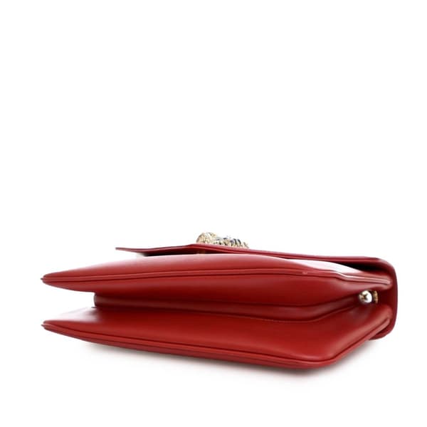 Pre-owned Gucci Medium Leather Rajah Crossbody Red