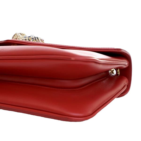 Pre-owned Gucci Medium Leather Rajah Crossbody Red