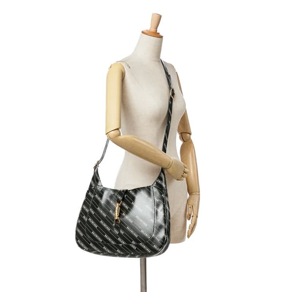 Pre-owned Gucci Balenciaga The Hacker Project Medium Calfskin Jackie 1961 Crossbody Black