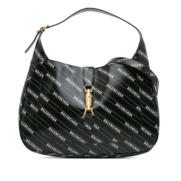Pre-owned Gucci Balenciaga The Hacker Project Medium Calfskin Jackie 1961 Crossbody Black