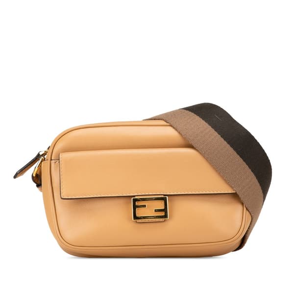 Pre-owned Fendi Leather Baguette Camera Bag Brown
