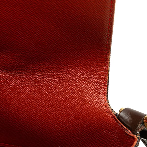 Pre-owned Louis Vuitton Damier Ebene Musette Tango Long Strap Brown