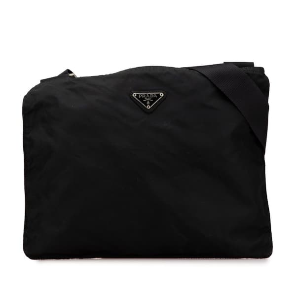 Pre-owned Prada Tessuto Zip Top Crossbody Black