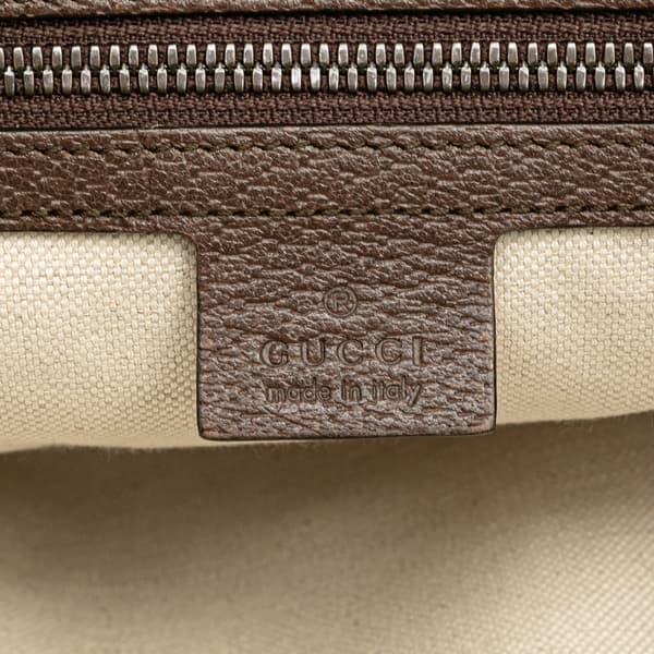 Pre-owned Gucci Small GG Supreme Web Ophidia Half Moon Crossbody Brown