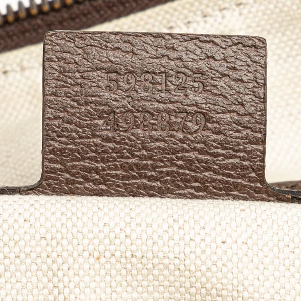 Pre-owned Gucci Small GG Supreme Web Ophidia Half Moon Crossbody Brown
