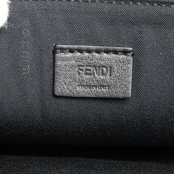 Pre-owned Fendi Mini 2Jours Studded Leather Vitello Dolce Crossbody Black