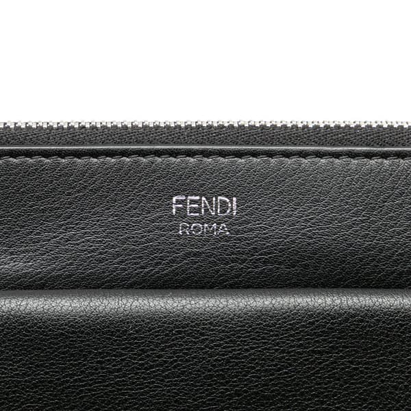 Pre-owned Fendi Mini 2Jours Studded Leather Vitello Dolce Crossbody Black
