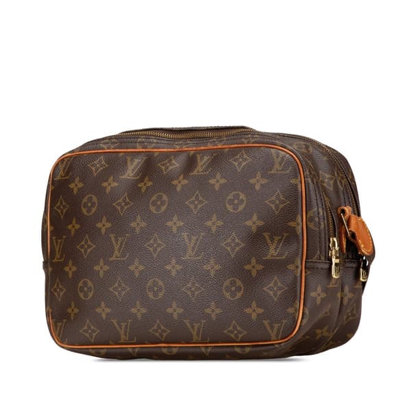 Pre-owned Louis Vuitton Monogram Reporter PM Brown