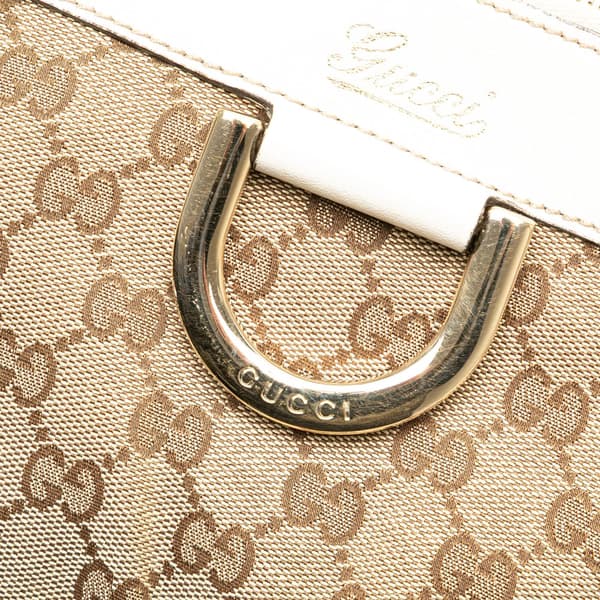 Pre-owned Gucci GG Canvas Abbey D Ring Crossbody Brown