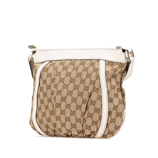 Pre-owned Gucci GG Canvas Abbey D Ring Crossbody Brown