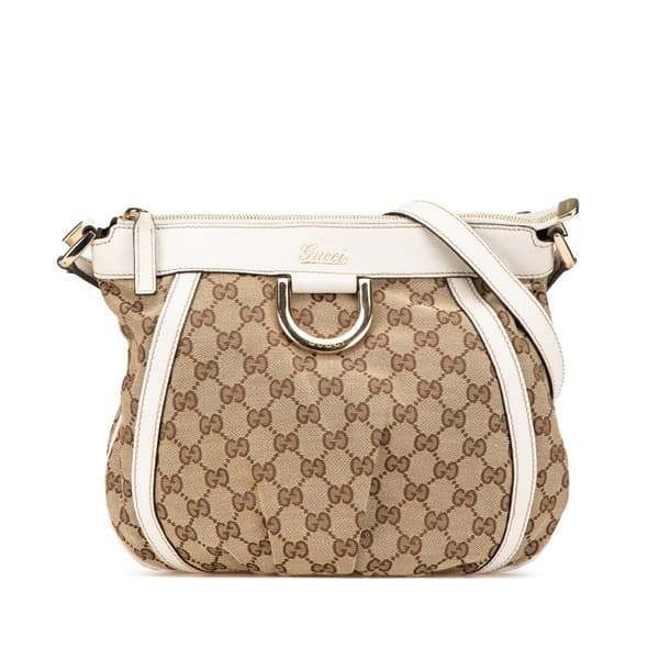 Pre-owned Gucci GG Canvas Abbey D Ring Crossbody Brown