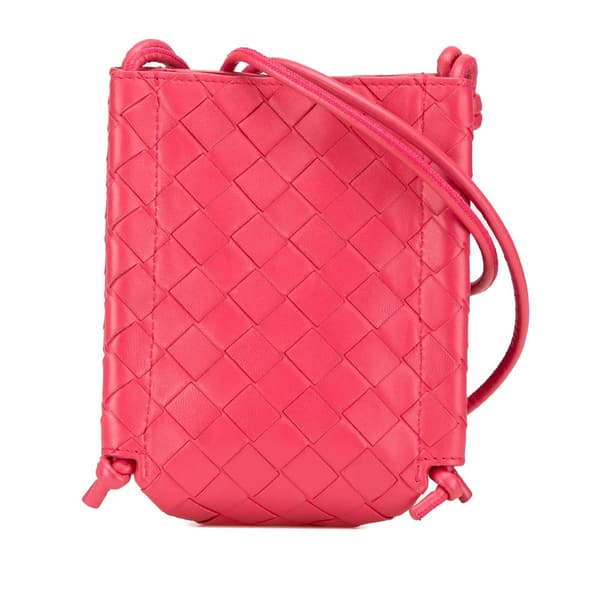 Pre-owned Bottega Veneta Mini Nappa Intrecciato The Knot Crossbody Pink