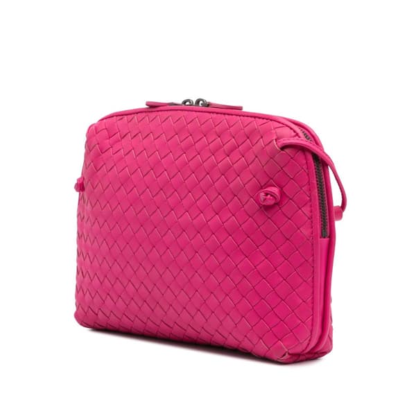 Pre-owned Bottega Veneta Medium Nappa Intrecciato Nodini Crossbody Pink
