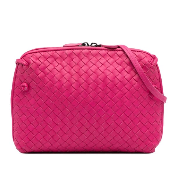 Pre-owned Bottega Veneta Medium Nappa Intrecciato Nodini Crossbody Pink