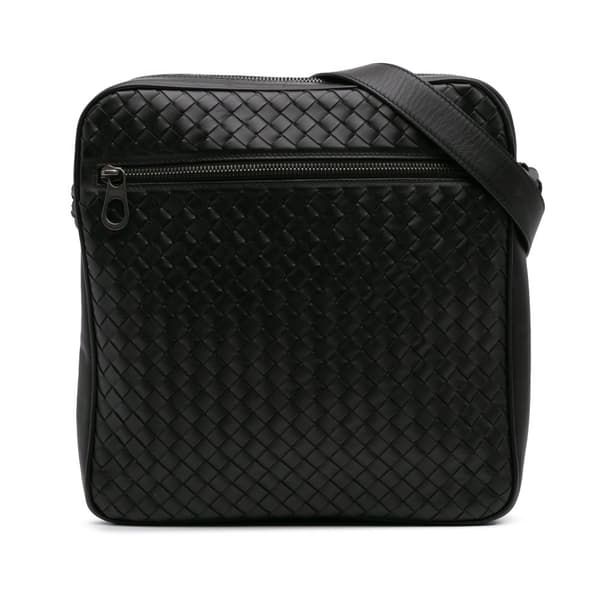 Pre-owned Bottega Veneta Nappa Intrecciato Crossbody Black