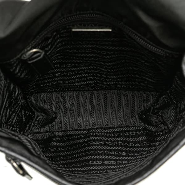 Pre-owned Prada Tessuto Buckle Messenger Bag Black