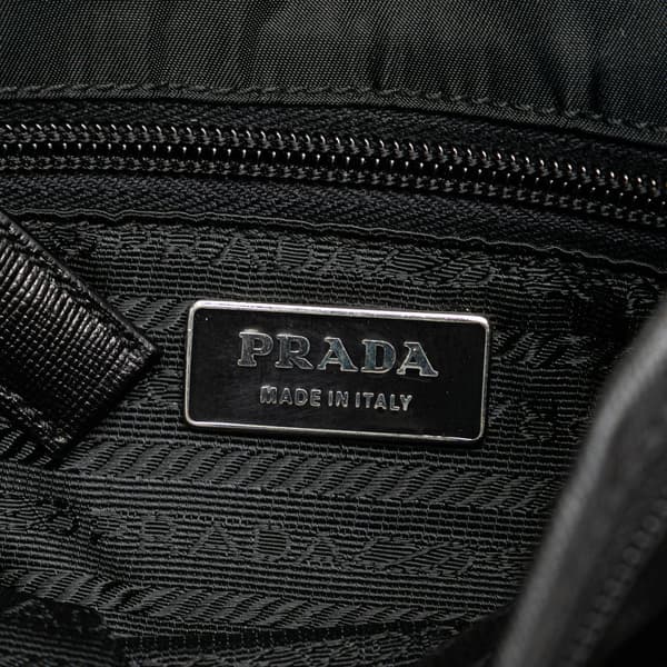 Pre-owned Prada Tessuto Buckle Messenger Bag Black