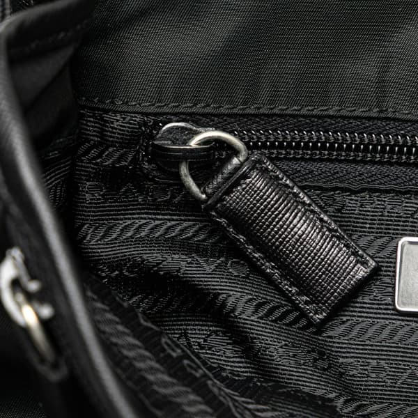 Pre-owned Prada Tessuto Buckle Messenger Bag Black