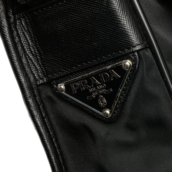 Pre-owned Prada Tessuto Buckle Messenger Bag Black