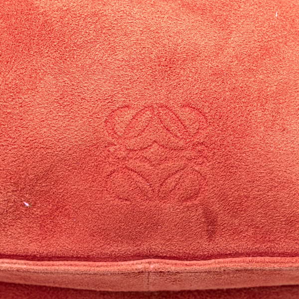 Pre-owned LOEWE Suede Drawstring Flamenco Crossbody Red