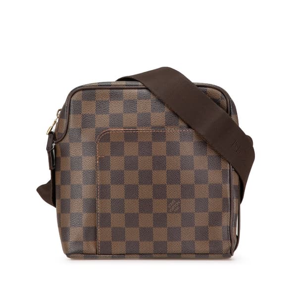 Pre-owned Louis Vuitton Damier Ebene Olav PM Brown