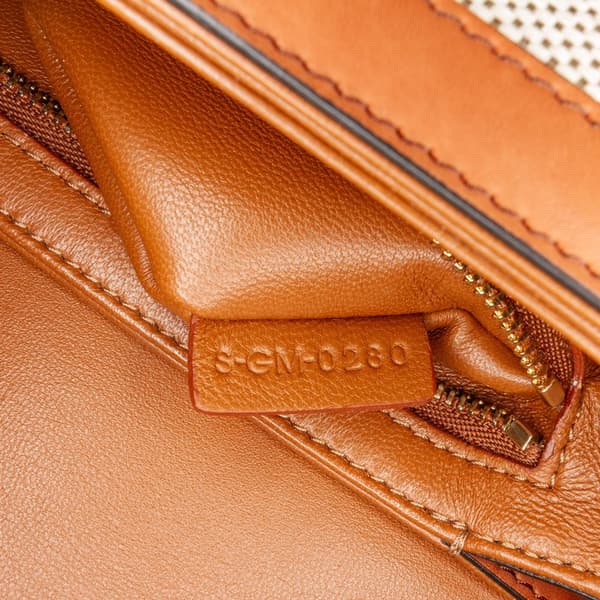 Pre-owned Celine Teen Canvas Triomphe Crossbody Brown