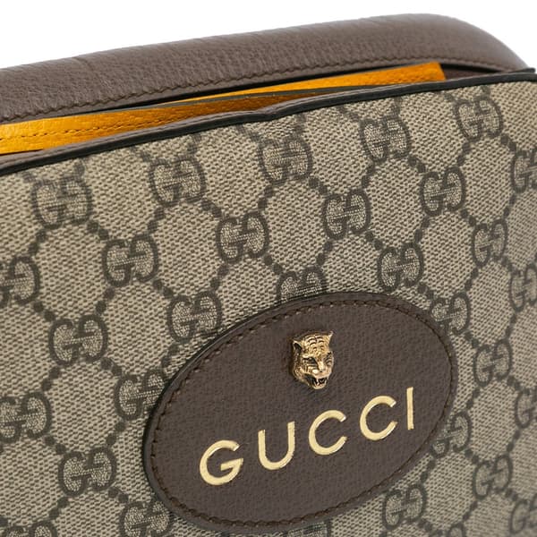 Pre-owned Gucci GG Supreme Web Neo Vintage Crossbody Brown