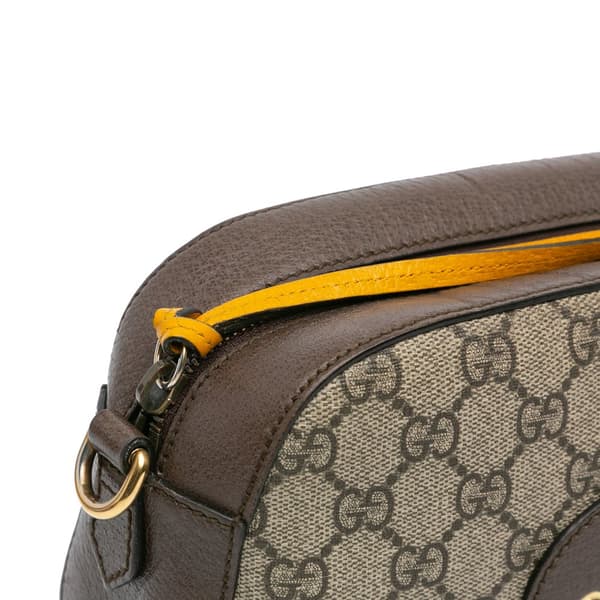 Pre-owned Gucci GG Supreme Web Neo Vintage Crossbody Brown