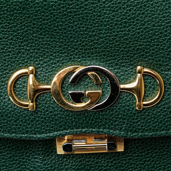 Pre-owned Gucci Small Leather Zumi Flap Crossbody Green