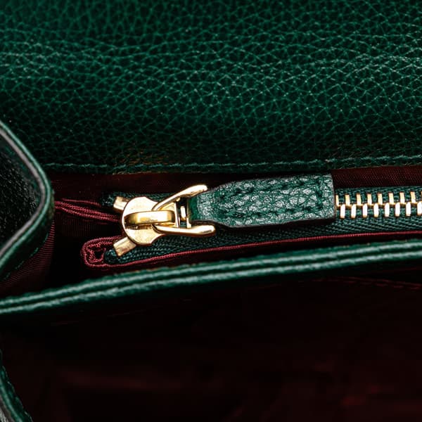 Pre-owned Gucci Small Leather Zumi Flap Crossbody Green