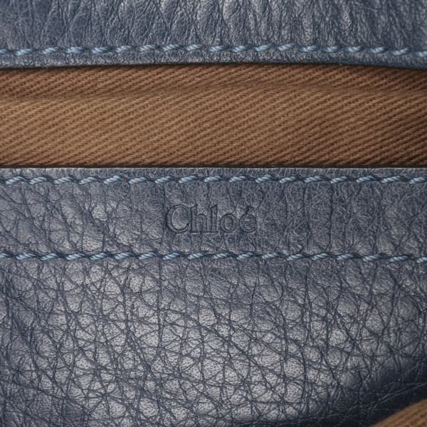 Pre-owned Chloé Small Grained Leather Marcie Saddle Crossbody Blue