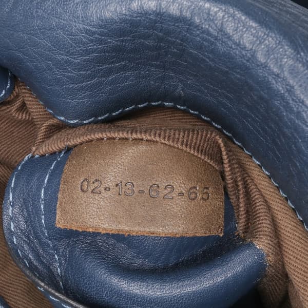 Pre-owned Chloé Small Grained Leather Marcie Saddle Crossbody Blue