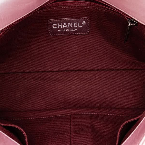 Pre-owned Chanel Medium CC Quilted Metallic Calfskin Coco Pleats Flap Pink