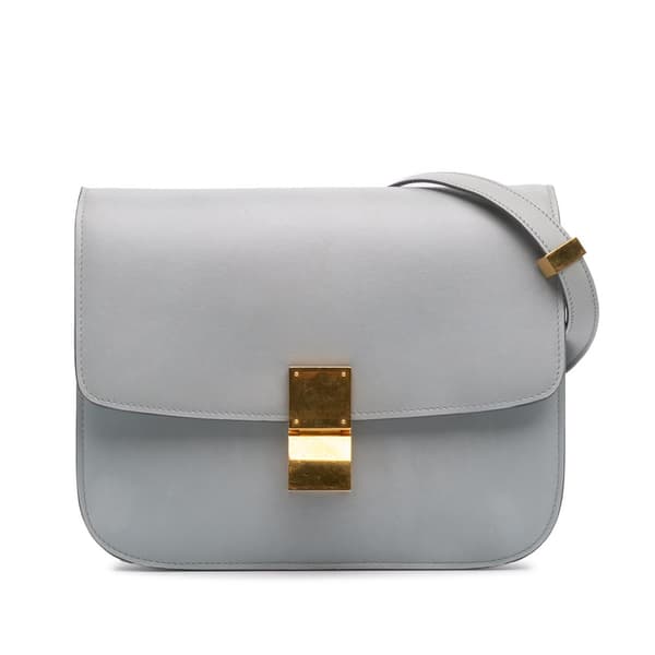 Pre-owned Celine Medium Calfskin Classic Box Gray