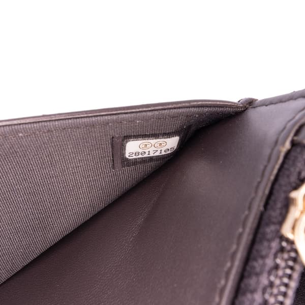 Pre-owned Chanel Quilted Lambskin Boy Wallet On Chain Brown