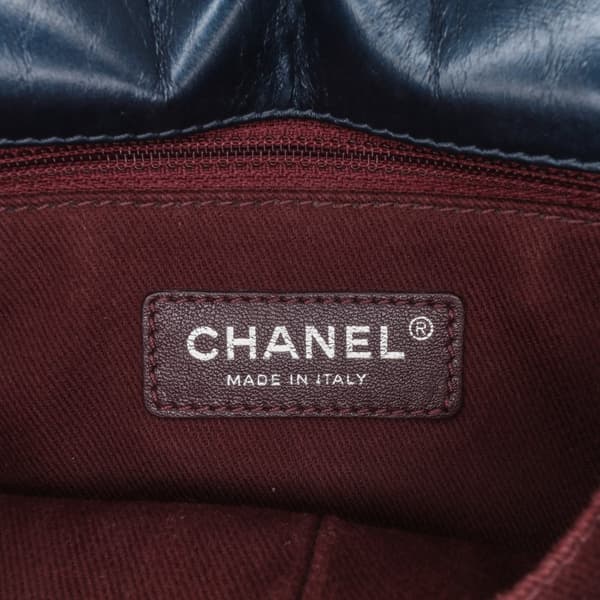 Pre-owned Chanel Quilted Glazed Calfskin Coco Pleats Flap Blue