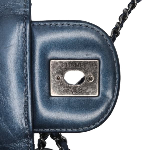 Pre-owned Chanel Quilted Glazed Calfskin Coco Pleats Flap Blue