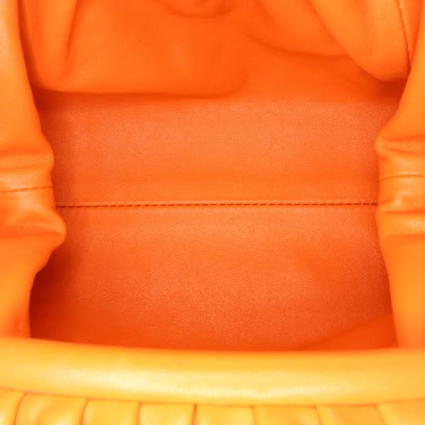 Pre-owned Bottega Veneta Lambskin The Mini Pouch Orange
