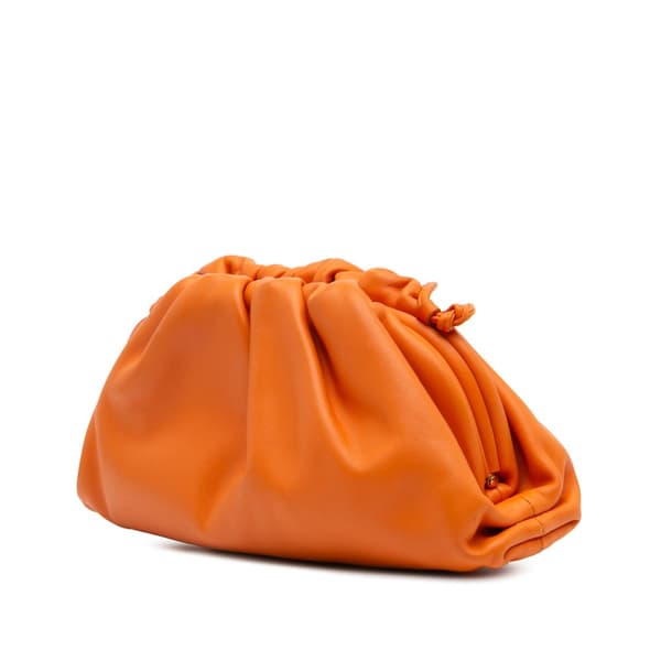 Pre-owned Bottega Veneta Lambskin The Mini Pouch Orange