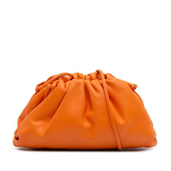 Pre-owned Bottega Veneta Lambskin The Mini Pouch Orange