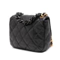 Pikkukuva 2 / 10: Pre-owned Chanel Mini Quilted Lambskin Lacquered Chain Flap Black