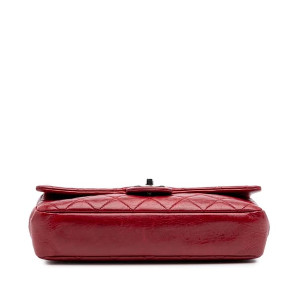 Pre-owned Chanel Medium Glazed Calfskin Duo Color Flap Red