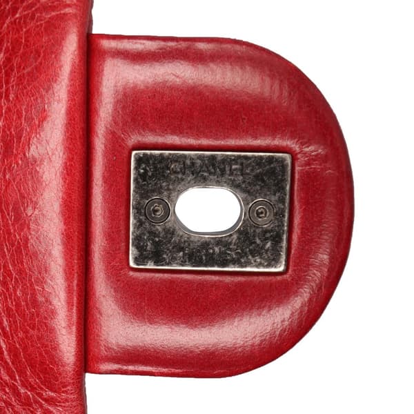 Pre-owned Chanel Medium Glazed Calfskin Duo Color Flap Red
