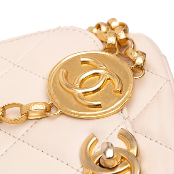 Pre-owned Chanel Small Quilted Lambskin CC Coin Flap Brown