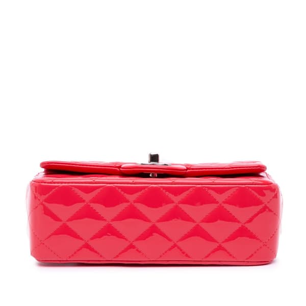 Pre-owned Chanel Mini Rectangular Classic Patent Single Flap Red