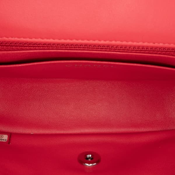 Pre-owned Chanel Mini Rectangular Classic Patent Single Flap Red