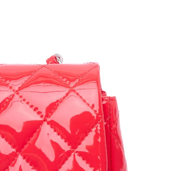 Pre-owned Chanel Mini Rectangular Classic Patent Single Flap Red