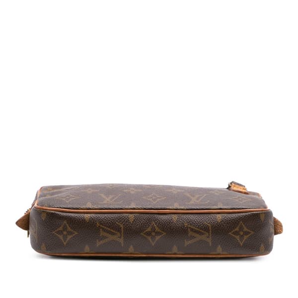 Pre-owned Louis Vuitton Monogram Pochette Marly Bandouliere Brown