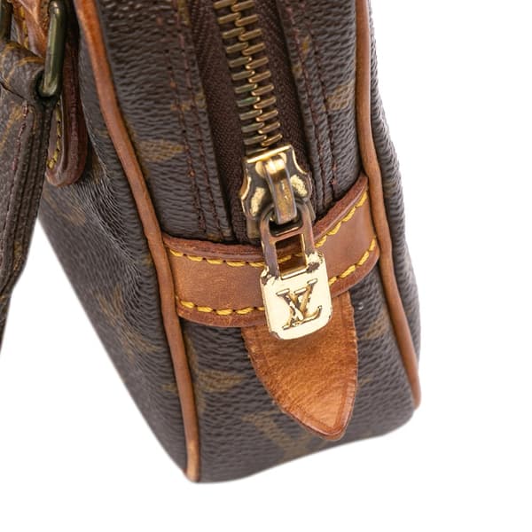 Pre-owned Louis Vuitton Monogram Pochette Marly Bandouliere Brown