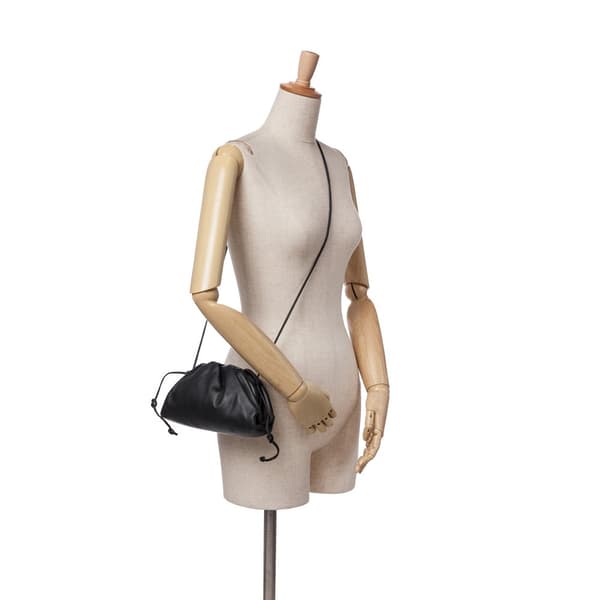 Pre-owned Bottega Veneta Lambskin The Mini Pouch Black